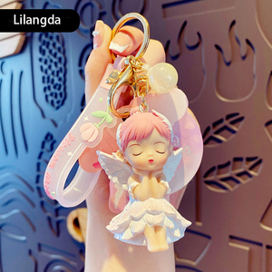 2025 dessin animé porte-clés femme créatif délicat Couple porte-clés anneau sac d'école pendentif Sublimation résine porte-clés - Product Image 6