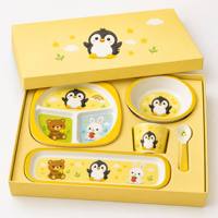 Service de table en mélamine pour enfants, assiettes et bols à compartiments pour enfants à motifs de dessins animés, sans BPA, incassable, compatible lave-vaisselle, direct usine