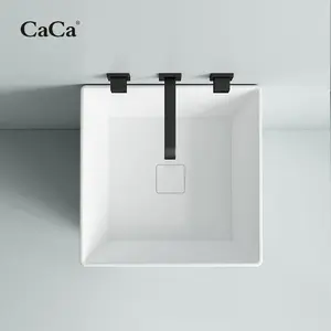 CaCa Luxury Sanitary Ware Ceramic Stand Column Wash Basin Floor Type One-piece Sink Pedestal Basin Popular Used In Hotel Club