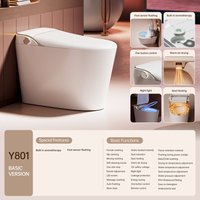 Toilette intelligente de luxe avec bidet intégré, fonctionnalités avancées, en céramique électrique, à poser au sol