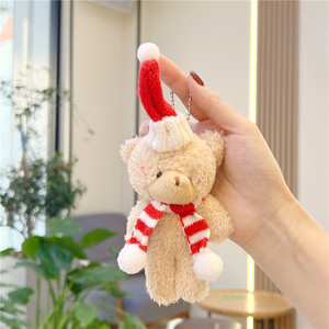 Joli ours en peluche de Noël, pendentif de sac, ornement suspendu pour la décoration de la veille de Noël, porte-clés <span class=keywords><strong>Petit</strong></span> <span class=keywords><strong>Chaperon</strong></span> <span class=keywords><strong>Rouge</strong></span> - Product Image 4