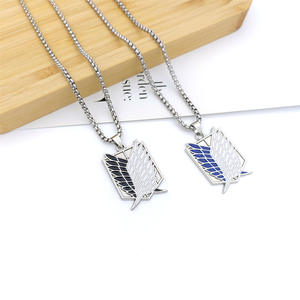 <span class=keywords><strong>Collier</strong></span> Anime Attack On Titan avec chaîne en acier inoxydable pour hommes et femmes - Product Image 4