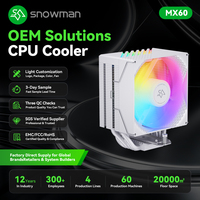 Refroidisseur OEM ODM silencieux 20 à 35 DBA noir ARGB 220W pour les vendeurs de dropshipping e-commerce avec emballage de vente au détail OEM en 3 jours, expédition rapide