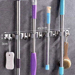 1 pièce, support de serpillière en acier inoxydable, organiseur pour outils utilitaires, rangement <span class=keywords><strong>mural</strong></span>, <span class=keywords><strong>porte</strong></span>-<span class=keywords><strong>balai</strong></span> - Product Image 5