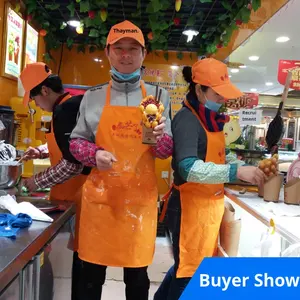 Tablier publicitaire de couleur unie de style coréen avec logo personnalisé Promotion en gros pour les vêtements de travail de <span class=keywords><strong>restaurant</strong></span> et de bar - Product Image 2