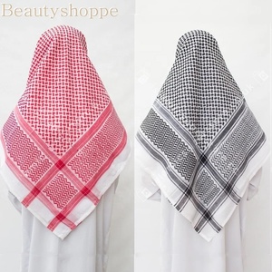 卸売イスラム教徒ドバイKerchief KeffiyehArab Hijiab Scarf Red White Men Saudi Yemeni Shemagh - Product Image 6