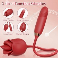 Vibrator mit 10 Geschwindigkeiten, Stoßfunktion, Einziehbarer Zunge, Lecken, Klopfen, Brustwarzen-Saugen, Klitoris-Stimulation für Paare