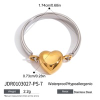 Bagues de fiançailles Gaovo au design original en forme de cœur pour femmes, résistantes au ternissement, en acier inoxydable plaqué or 18 carats, accessoires de mode