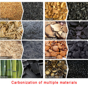 Machine à fabriquer du charbon de bois en briquettes de coque de noix de coco, sciure de bois, balle de riz, charbon actif, four de carbonisation continue, moteur - Product Image 2
