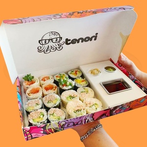 Venta al por mayor de envases de calidad alimentaria blanca impresa personalizada comida Kraft <span class=keywords><strong>Sushi</strong></span> papel para llevar cajas de embalaje de Almuerzo - Product Image 1