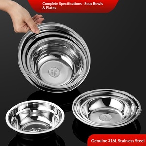 Ensemble <span class=keywords><strong>de</strong></span> bols mélangeurs en acier inoxydable 316, finition miroir, bord perlé, fond plat, emboîtables, ronds, qualité alimentaire, pour préparation culinaire - Product Image 2