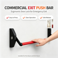 Dispositif de sortie anti-panique de type Touch-Bar à verrouillage automatique, barre anti-panique coupe-feu, matériel de sortie Touch Bar pour bâtiments commerciaux