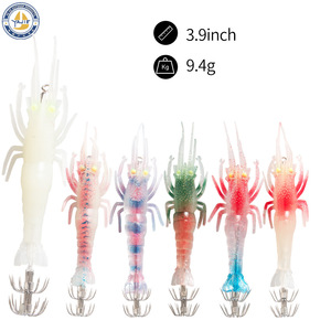 Señuelo de camarón suave Yajie de 3.9 pulgadas y 9.4g, cebo biónico para pesca de lubina - Product Image 1