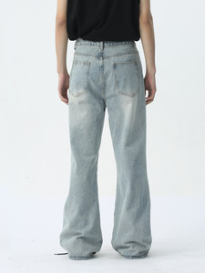 กางเกงยีนส์ทรงบานยันรูทสติทช์ แต่งตะเข็บแบบแอเรียลซีม ทรงเรลักซ์ฟิต สไตล์ทรอปิคอล ขายส่ง - Product Image 2