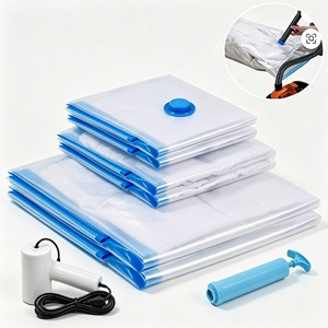 Transparent Vacuum Storage <b>Bags</b> <b>Compression</b> Organizer Pouches for Clothes Blankets Bedding Home Travel - Product Image 1
