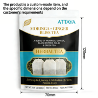Sachet Doypack Personnalisable de Qualité Alimentaire Résistant aux Chocs pour Thé Herbal Moringa Gingembre, Refermable, Certifié ISO9001, Durée de Conservation 30 Jours