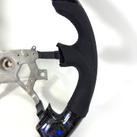 Volant en fibre de carbone forgée bleu pour Nissan Patrol Y61 2005-2014