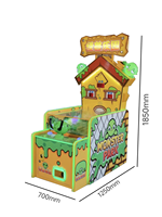 Machine de simulation de tir de flipper miniature à monnayeur, thème Parc des Monstres, avec support anglais, en plastique et fer, pour usage intérieur, pour parc d'attractions pour enfants