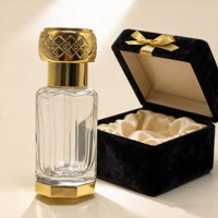 Flacon de parfum vide en verre décoratif pour Attar arabe, 3ml, 6ml, 12ml, avec compte-gouttes en verre ou bille roll-on, et boîte personnalisée