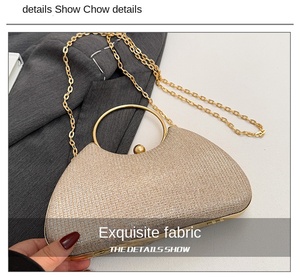 Borse all'ingrosso della <span class=keywords><strong>sera</strong></span> della moda del PU pochette a catena d'<span class=keywords><strong>oro</strong></span> strass di cristallo di paillettes per la cena di nozze <span class=keywords><strong>da</strong></span> ballo in poliestere <span class=keywords><strong>borsetta</strong></span> - Product Image 4