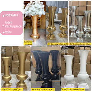 Vaso per <span class=keywords><strong>Fiori</strong></span> da Matrimonio Bianco a Forma di Tromba in Fibra di Vetro, Vendita Diretta dalla Fabbrica NIKA - Product Image 5