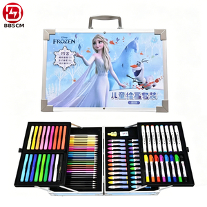 Kit <span class=keywords><strong>de</strong></span> peinture pour enfants 145 pièces avec crayons <span class=keywords><strong>de</strong></span> couleur, papeterie, ensemble d'artiste double couche 34x23x8.5cm - Product Image 5