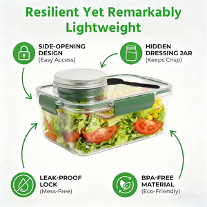 Boîte à salade portable Chinagama pour l'extérieur, avec compartiment intégré, nouvelle version, anti-fuite, grande capacité, pour la vente en gros - Product Image 6