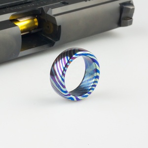 Tùy chỉnh sản xuất đồ trang sức titan tinh khiết Vòng Titan Damascus timascus Vòng - Product Image 2