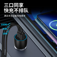 Charger Mobil USB-C PD100W Pengisian Cepat Berkualitas Tinggi untuk Ponsel PD3.0 QC3.0