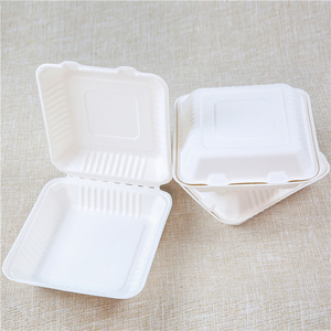 Biodegradable disposable food clamshell/3 5 compartments food box/tray