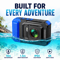 Appareil photo étanche avec zoom rapide 8x, adapté à la prise de vue sous-marine, étanche jusqu'à 10 mètres, et 60 filtres.