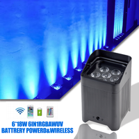 AOPU 6x18w Led Batterie Uplight WIFI DMX Contrôle Sans Fil Par Lumière pour Mariage Scène Événement Dj Uplights