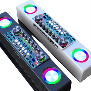 Fiesta en casa Estudio profesional Interior Exterior BT <span class=keywords><strong>Tarjeta</strong></span> de sonido con micrófonos inalámbricos Karaoke barato Barra de sonido Altavoz - Product Image 1