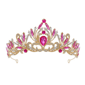 Les nouvelles couronnes de la mode européenne et américaine classique et rétro en alliage strass couronne femmes tempérament élégant accessoire de cheveux - Product Image 5