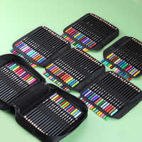 Art Supplies 180 Ensemble de crayons de couleur professionnels dans un étui en nylon avec 180 crayons de couleur et 3.8 mines de base pour l'esquisse et le dessin