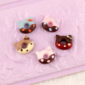 Colgante de resina con dibujos de gato y Donut para niña, colgante de resina con parte trasera plana, para relleno de Slime cabujón, clip para el pelo para teléfono móvil, llavero, decoración artesanal - Product Image 6