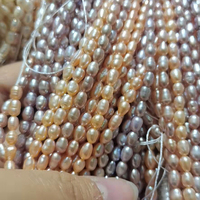 Perles d'eau douce naturelles blanches en vrac, perles de riz de petite taille 3-4mm, grade AA, fort lustre, trou percé, troisième qualité