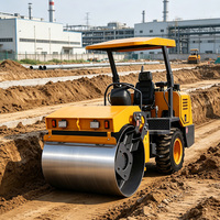 Rouleau compresseur routier robuste à double tambour à haute fréquence de vibration avec garantie mondiale de 2 ans