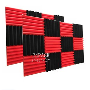 24Pcs 2*12*12 pollici pannelli in schiuma insonorizzata pannelli a parete insonorizzati pannelli fonoassorbenti ad alta densità per la casa Stu - Product Image 5