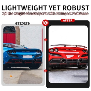 สปอยเลอร์หลังคาร์บอนไฟเบอร์แท้สำหรับ Ferrari F8 Tributo Spider อัพเกรดปีกสไตล์ Novi ขายส่งจากโรงงานโดยตรง - Product Image 2