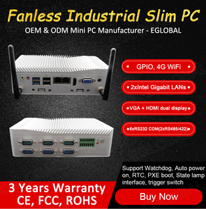 EGLOBAL Lõi Pc Mini Không Quạt I3 6157U J4125 6 * COM 2 * LAN <span class=keywords><strong>VGA</strong></span> & HD Máy Tính Để Bàn Di Động Máy Tính Mini Win10/Linux Công Nghiệp - Product Image 5