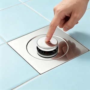 Foot-operated <b>drain</b> <b>cover</b>, sewer anti-backflow odor, bathroom hair anti-clogging filter, pop-up <b>drain</b> core. - Product Image 2