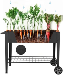 Plateaux de jardin surélevés <span class=keywords><strong>en</strong></span> métal Boîte à fleurs <span class=keywords><strong>en</strong></span> acier galvanisé Légumes d'extérieur Lit de jardin Herb Patio Gardening - Product Image 4