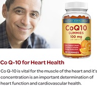 Complément alimentaire transfrontalier pour la santé cardiaque et cérébrale, saveur orange, 60 bonbons gélifiés à la coenzyme Q10, bouteille de 220g