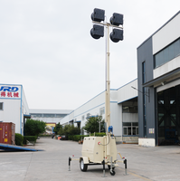 Tour d'éclairage mobile à LED et halogénures métalliques 4x400W 4x1000W, 5m, 7m, 9m