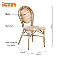 Mobilier de jardin Patio d'extérieur Chaises de restaurant en rotin Mobilier de café