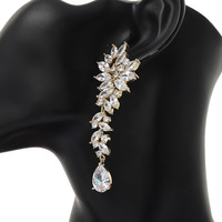 Boucles d'oreilles pavé de luxe nuptial, bijou de mariage en cristal CZ, en zircone cubique, lustre de mariée, pour femmes