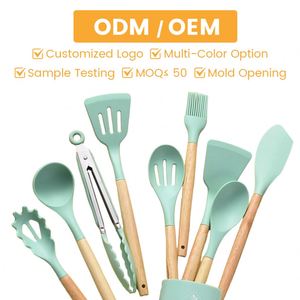 Juego <span class=keywords><strong>de</strong></span> Utensilios <span class=keywords><strong>de</strong></span> <span class=keywords><strong>Cocina</strong></span> Ecológicos <span class=keywords><strong>de</strong></span> Madera <span class=keywords><strong>de</strong></span> Acacia y Silicona <span class=keywords><strong>de</strong></span> Primera Calidad, 12 Piezas, Resistentes al Calor 446F, Antiadherentes, Aptos para Lavavajillas, Tendencia 2026 - Product Image 6