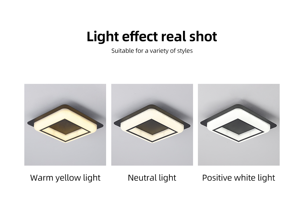 Hot Style Model Surface Mounted Square Three-tone Adjustable Led Ceiling Panel Light For Living Room