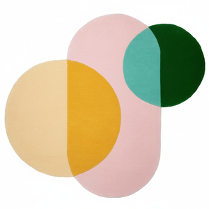 Contemporary Designer Modern Geometric Odd Shape Hand <b>Tufted</b> Pink Wool Area <b>Rug</b> Custom Size for Home Use-for Living Room Bedroom - Product Image 1